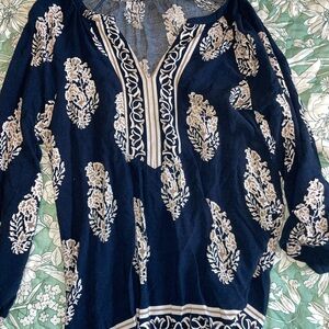 Chic Navy and White Women's Tunic